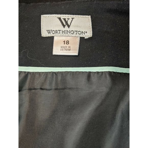 Worthington Size 18 Skirt Black Studded Lined Modest - Picture 2 of 6